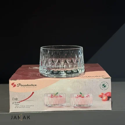 پیاله پاشاباغچه مدل لیفی کد 530166 عددی شیشه‌ای شفاف 240 سی سی