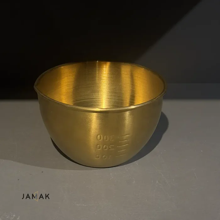 کاسه درجه دار 300 میل استیل طلایی - تصویر 3