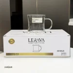 نیم‌لیوان پیرکس دسته‌ رنگی و ساده Lerava مدل GPZB45 عددی