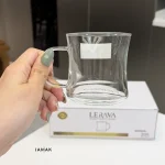 نیم‌لیوان پیرکس دسته‌ رنگی و ساده Lerava مدل GPZB45 عددی - تصویر 3