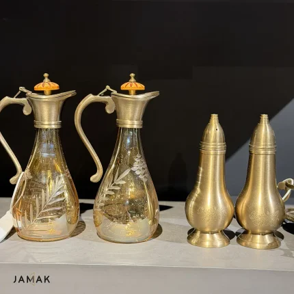 ست آبلیموخوری و نمک پاش برنجی ریور کد 23360