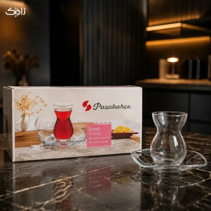 فنجان و نعلبکی پاشاباغچه مدل دانتل کد 96574 بسته 6 عددی